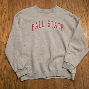 Vintage Ball State Cardinals Lee Heavyweight Crewneck Sweatshirt Large Y2k
